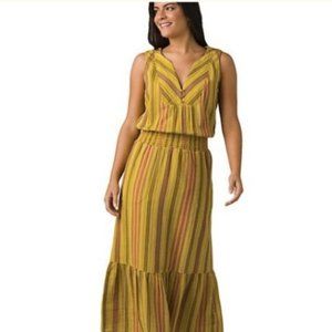 Prana California Dreaming Dress Leapfrog Stripes Size Xsmall